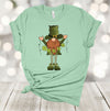 Saint Patrick's Day, Lucky Gnome, Green Gnome With Shamrocks, Four Leaf Clover, Premium Unisex Tee,  2x, 3x, 4x Plus Sizes Available