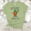 Saint Patrick's Day, Let's Get Lucked Up, Green Gnomes, Four Leaf Clover, Premium Unisex Tee,  2x, 3x, 4x Plus Sizes Available