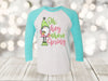 Spring Raglan, Oh Hey There Spring, Spring Gnome, Spring Flowers, Plus Size Available, Next Level Raglan Three Quarter Sleeve