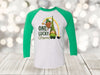 Saint Patrick's Day Raglan, One Lucky Gnome, Gnome And Clover, Shamrock, Lucky, Plus Size Available, Next Level Raglan Three Quarter Sleeve