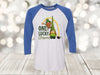 Saint Patrick's Day Raglan, One Lucky Gnome, Gnome And Clover, Shamrock, Lucky, Plus Size Available, Next Level Raglan Three Quarter Sleeve