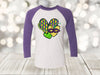 Mardi Gras Raglan, Mardi Gras Hearts, Louisiana, Masks, King Cake, Fleur De Lis, Unisex Next Level Raglan Three Quarter Sleeve