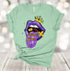 Mardi Gras Shirt, Mardi Gras Lips, King Cake, Beads, Premium Unisex Soft Shirt, 2x, 3x, 4x, Plus Size Available