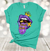 Mardi Gras Shirt, Mardi Gras Lips, King Cake, Beads, Premium Unisex Soft Shirt, 2x, 3x, 4x, Plus Size Available