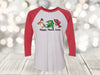 Mardi Gras Raglan, Happy Mardi Gras, Alligator, Pelican, Crawdad, Crawfish, Louisiana, Unisex Next Level Raglan Three Quarter Sleeve