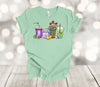 Mardi Gras Shirt, Mardi Gras Coffee, Iced Coffee, Mask, Beads, Premium Unisex Soft Shirt, 2x, 3x, 4x, Plus Size Available