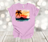 Beach Vacation Shirt, Tropical Sunset Shirt, Island Shirt, Ocean Shirt, Premium Soft Unisex Tee, Plus Size 2x, 3x, 4x