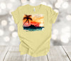 Beach Vacation Shirt, Tropical Sunset Shirt, Island Shirt, Ocean Shirt, Premium Soft Unisex Tee, Plus Size 2x, 3x, 4x