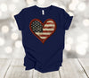 Cute American Flag Heart Patriotic Shirt, Premium Soft Tee Shirt, Choice Of Colors , America Shirt, God Bless America Shirt