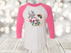 Spring Raglan, Watercolor Spring Flowers And Bee, Save The Bees, Unisex Next Level Raglan Three Quarter Sleeve