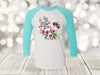 Spring Raglan, Watercolor Spring Flowers And Bee, Save The Bees, Unisex Next Level Raglan Three Quarter Sleeve