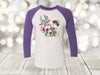 Spring Raglan, Watercolor Spring Flowers And Bee, Save The Bees, Unisex Next Level Raglan Three Quarter Sleeve