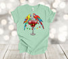 Christmas Shirt, Tropical Christmas, Parrots And Margarita, Christmas Lights, Premium Unisex Soft Tee Shirt, Plus Size Available 2x, 3x 4x