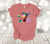 Spring Shirt, Hummingbird Shirt, Flowers, Ruby Throated Hummingbird, Premium Soft Unisex Tee, Plus Size 2x, 3x, 4x Available