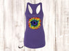 Summer Tank Top, Tie Dye Sunflower, Hippie Sunflower, Summer Sunflower, Next Level Women's Ideal Racerback Tank