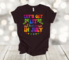 Summer Shirt, Let's Get Lit Christmas In July, Tropical Christmas, Premium Unisex Soft Tee Shirt, Plus Size Available 2x, 3x 4x