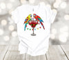 Christmas Shirt, Tropical Christmas, Parrots And Margarita, Christmas Lights, Premium Unisex Soft Tee Shirt, Plus Size Available 2x, 3x 4x