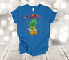 Summer Shirt, Merry Christmas In July, Pineapple With Lights, Premium Unisex Soft Tee Shirt, Plus Size Available 2x, 3x 4x