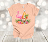 Summer Gnome, Flamingo Gnome, Hibiscus Gnome, Vacation Gnome, Premium Unisex Tee, Plus Size 2x, 3x, 4x, Available