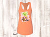 Summer Tank Top, Aloha Pineapple Flowers, Vacation Tank Top, Next Level Women's Ideal Racerback Tank