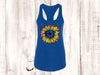 Summer Tank Top, Tie Dye Sunflower, Hippie Sunflower, Summer Sunflower, Next Level Women's Ideal Racerback Tank