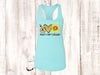 Summer Tank Top, Peace Love Sunshine, Tie Dye Sunflower, Sunflower Tank Top, Next Level Women's Ideal Racerback Tank