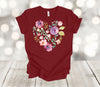 Mother's Day Gift, Mom Gift, Flower Mom GIft, Floral Heart, Premium Soft Unisex Tee, Plus Size 2x, 3x, 4x Available