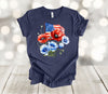 Independence Day Shirt, Red And Blue Flowers, American Flag, Red White And Blue,  Premium Soft Unisex Shirt, Plus Sizes Available