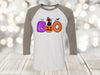 Halloween Raglan, Boo, Black Cat, Pumpkin, Ghost, Bat, Fall Raglan, Next Level Raglan Three Quarter Sleeve, Choice Of Colors