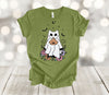 Halloween Shirt, Ghost Cat With Pumpkin, Halloween Cat, Spooky Shirt, Fall Shirt, Premium Soft Tee Shirt, 2x, 3x, 4x Plus Size Available