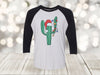 Christmas Raglan, Christmas Cactus, Christmas Lights, Christmas Lover, Christmas Tree, Next Level Raglan 3/4 Sleeve, Choice Of Colors