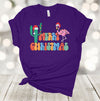 Tropical Christmas, Merry Christmas, Christmas Flamingo, Christmas Lights, Christmas Cactus, Premium Soft Unisex Shirt, Plus Sizes Available