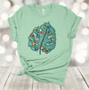 Tropical Christmas, Palm Leaves With Christmas Light, Beach Christmas, Tropical Vacation, Premium Soft Unisex Shirt, Plus Sizes Available