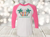 Christmas Raglan, Tis The Season, Hawaiian Christmas, Tropical Christmas, Beach Christmas, Next Level Raglan 3/4 Sleeve, Choice Of Colors