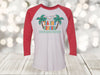 Christmas Raglan, Tis The Season, Hawaiian Christmas, Tropical Christmas, Beach Christmas, Next Level Raglan 3/4 Sleeve, Choice Of Colors