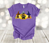 Halloween Shirt, Pumpkins And Paw Prints, Witch Hats, Halloween Dogs, Dog Lover, Premium Soft Unisex, Plus Size 2x, 3x, 4x Available