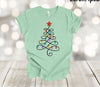 Christmas Light Tree, Christmas Tree, Christmas Shirt, Holiday Tee Shirt, Premium Soft Unisex Tee, Plus Size 2x, 3x, 4x