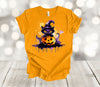 Halloween Shirt, Black Cat And Pumpkin, Witch Cat, Witch Shirt, Halloween Cat, Fall Shirt, Premium Soft Unisex Tee, Plus Sizes Available