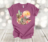 Western Shirt, Desert Scene, Desert Cactus, Cowboy Boot, Desert Sunset, Premium Soft Unisex Tee, Plus Size 2x, 3x, 4x Available