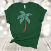 Tropical Christmas, Palm Tree With Christmas Light, Beach Christmas, Tropical Vacation, Premium Soft Unisex Shirt, Plus Sizes Available