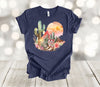 Western Shirt, Desert Scene, Desert Cactus, Cowboy Boot, Desert Sunset, Premium Soft Unisex Tee, Plus Size 2x, 3x, 4x Available