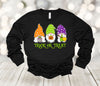 Halloween  Long Sleeve, Trick Or Treat, Halloween Gnome Trio, 2x, 3x, Plus Size Available, Bella Canvas Long Sleeve Unisex