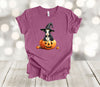 Halloween Shirt, Cow Witch In Pumpkin, Witch Hat, Pumpkins, Jack O'lanterns, Premium Soft Unisex Tee, Plus Size 2x, 3x, 4x Available