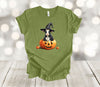 Halloween Shirt, Cow Witch In Pumpkin, Witch Hat, Pumpkins, Jack O'lanterns, Premium Soft Unisex Tee, Plus Size 2x, 3x, 4x Available