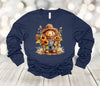 Fall Long Sleeve, Cute Scarecrow And Sunflowers, Pumpkin Patch, Bella Canvas Long Sleeve Unisex, 2x, 3x, Plus Size Available