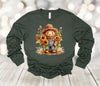 Fall Long Sleeve, Cute Scarecrow And Sunflowers, Pumpkin Patch, Bella Canvas Long Sleeve Unisex, 2x, 3x, Plus Size Available