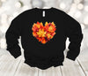 Fall Long Sleeve, Fall Leaves Heart, Maple Leaves, Autumn Leaf, Halloween Shirt, Bella Canvas Long Sleeve Unisex, Plus Size Available