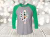 Spring Raglan, Retro Floral Cactus, Flower Shirt, Desert Cactus, Next Level Raglan Three Quarter Sleeve, Choice Of Colors