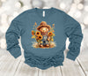 Fall Long Sleeve, Cute Scarecrow And Sunflowers, Pumpkin Patch, Bella Canvas Long Sleeve Unisex, 2x, 3x, Plus Size Available