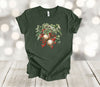 Christmas Shirt, Holly Branch With Berries And Ornament, Holiday Shirt, Premium Soft Unisex, Plus Sizes 2x, 3x, 4x Available